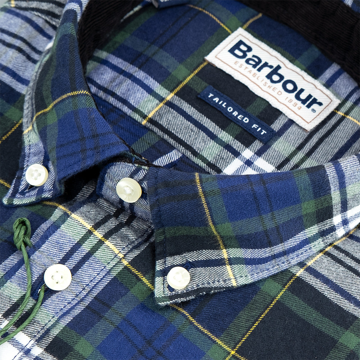 Camicia BARBOUR Crossfell Check Highland su Fondo Blu