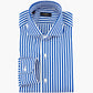 Camicia BARBA Napoli Culto Riga Bianco Blu Royal 25