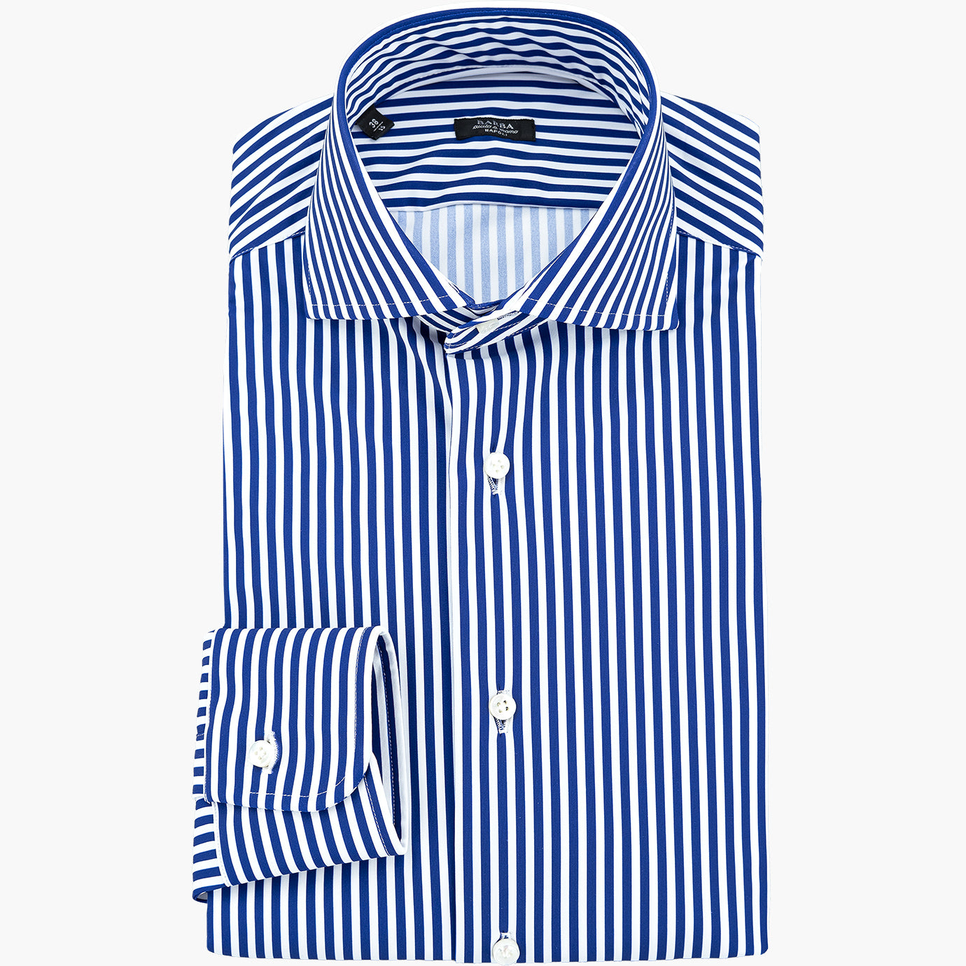 Camicia BARBA Napoli in Cotone Stretch Righe Bianco Blu 25 2