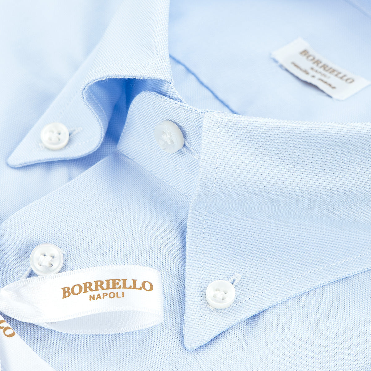 Camicia BORRIELLO Button Down in Oxford Celeste 2