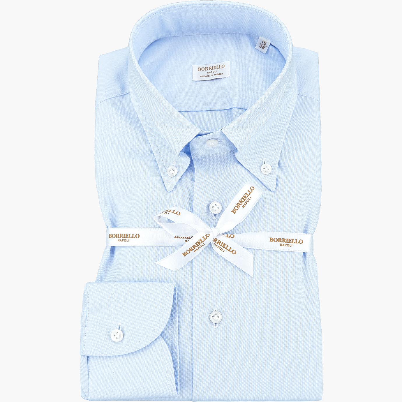 Camicia BORRIELLO Button Down in Oxford Celeste 25