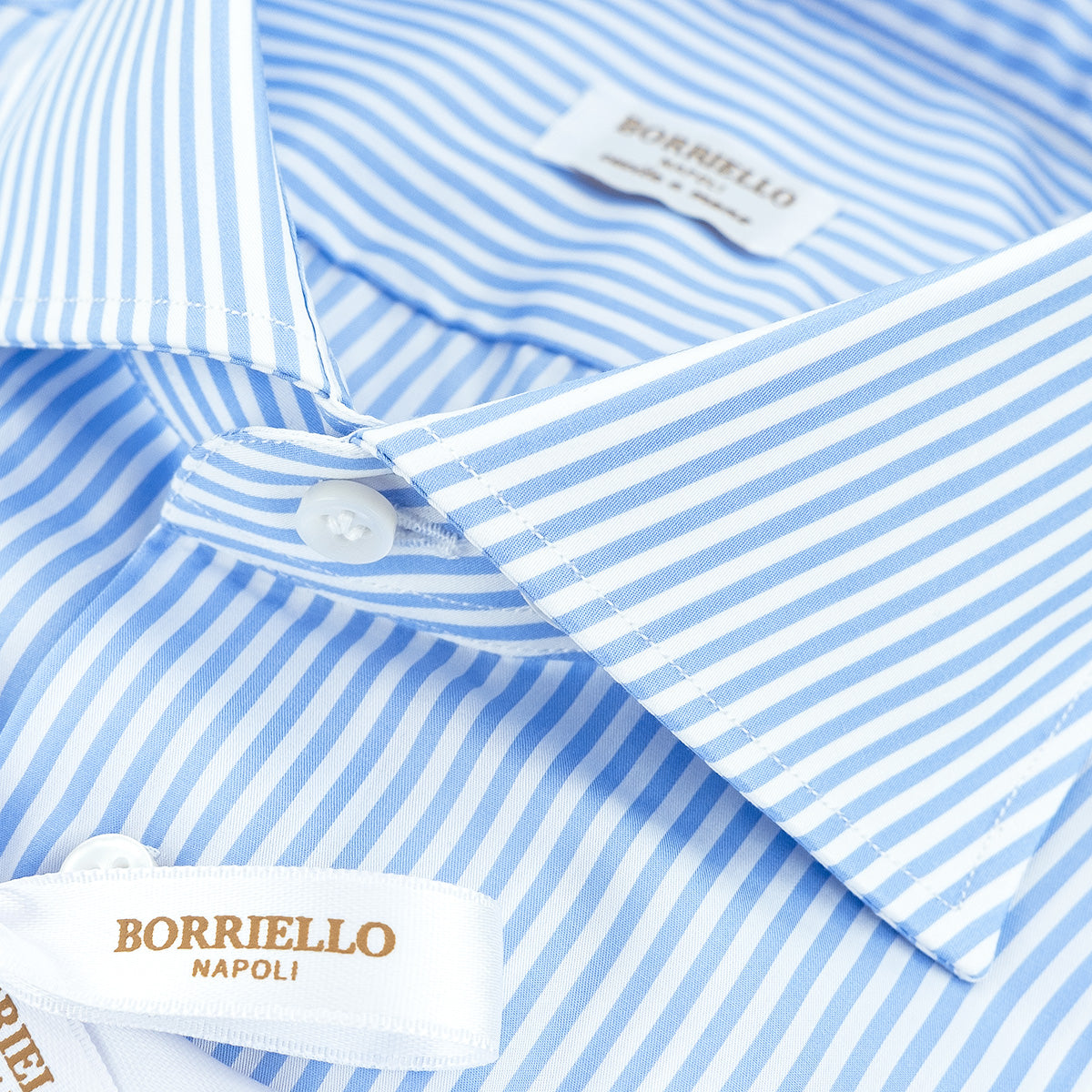 Camicia BORRIELLO Righe Bianco Celeste 25 2