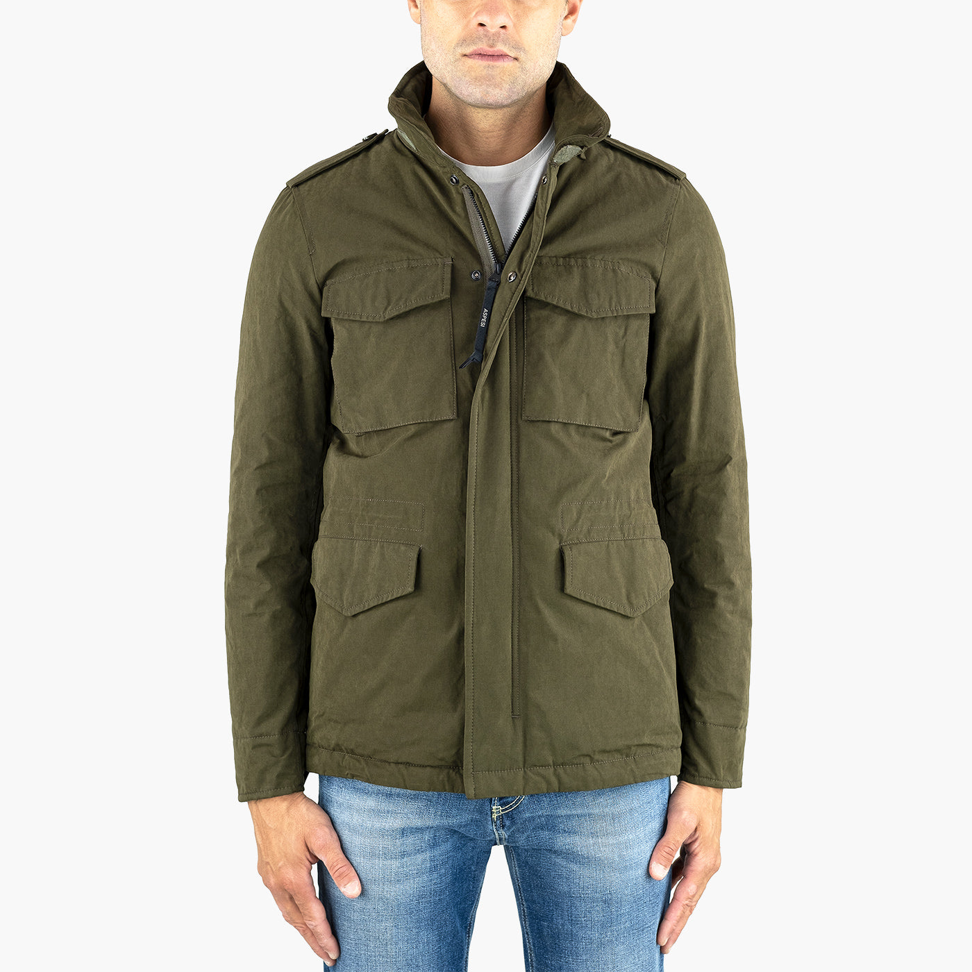 Field Jacket ASPESI Minifield Cot in Cotone Verde Militare