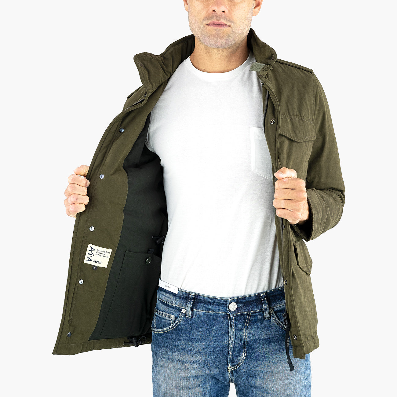 Field Jacket ASPESI Minifield Cot in Cotone Verde Militare 2