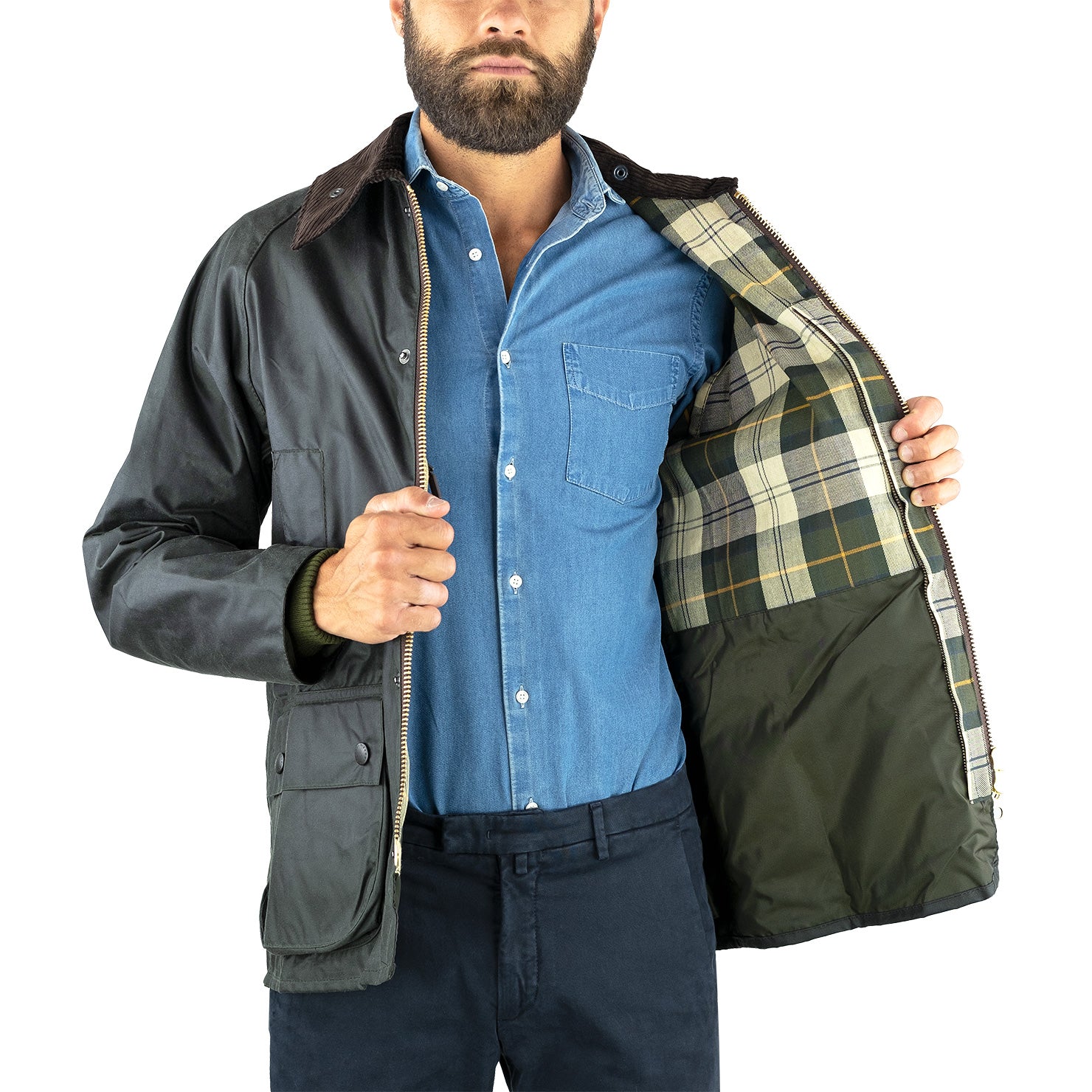 Giacca Cerata BARBOUR Bedale Wax Jacket Sage LATTANZI UOMO DONNA