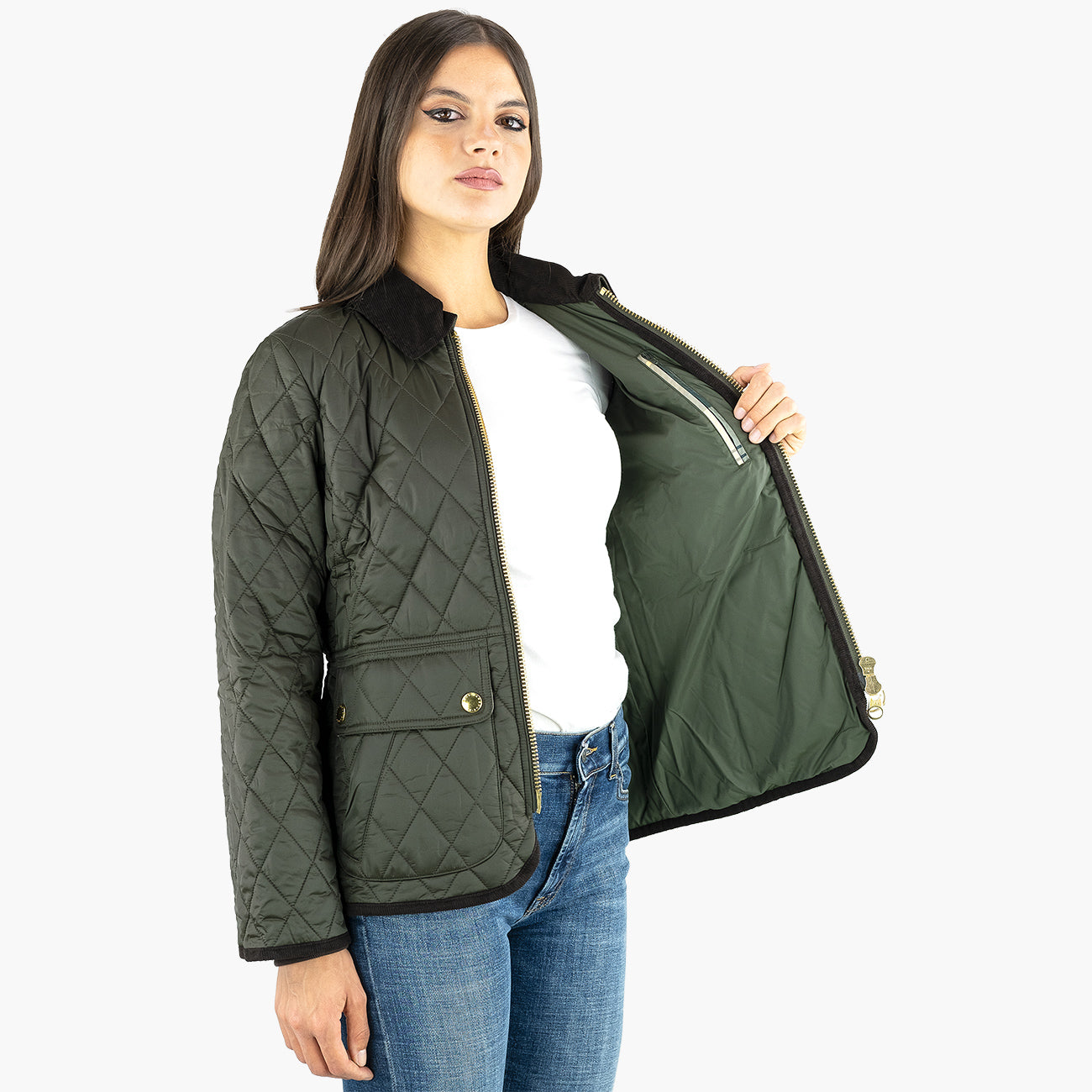 Giacca Trapuntata BARBOUR Fitted Beadnell Quilt Sage