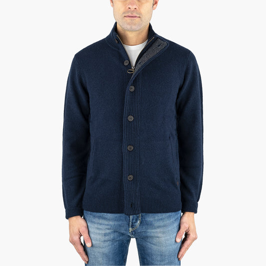 Maglia BARBOUR Patch Zip Thru Blu Navy 25