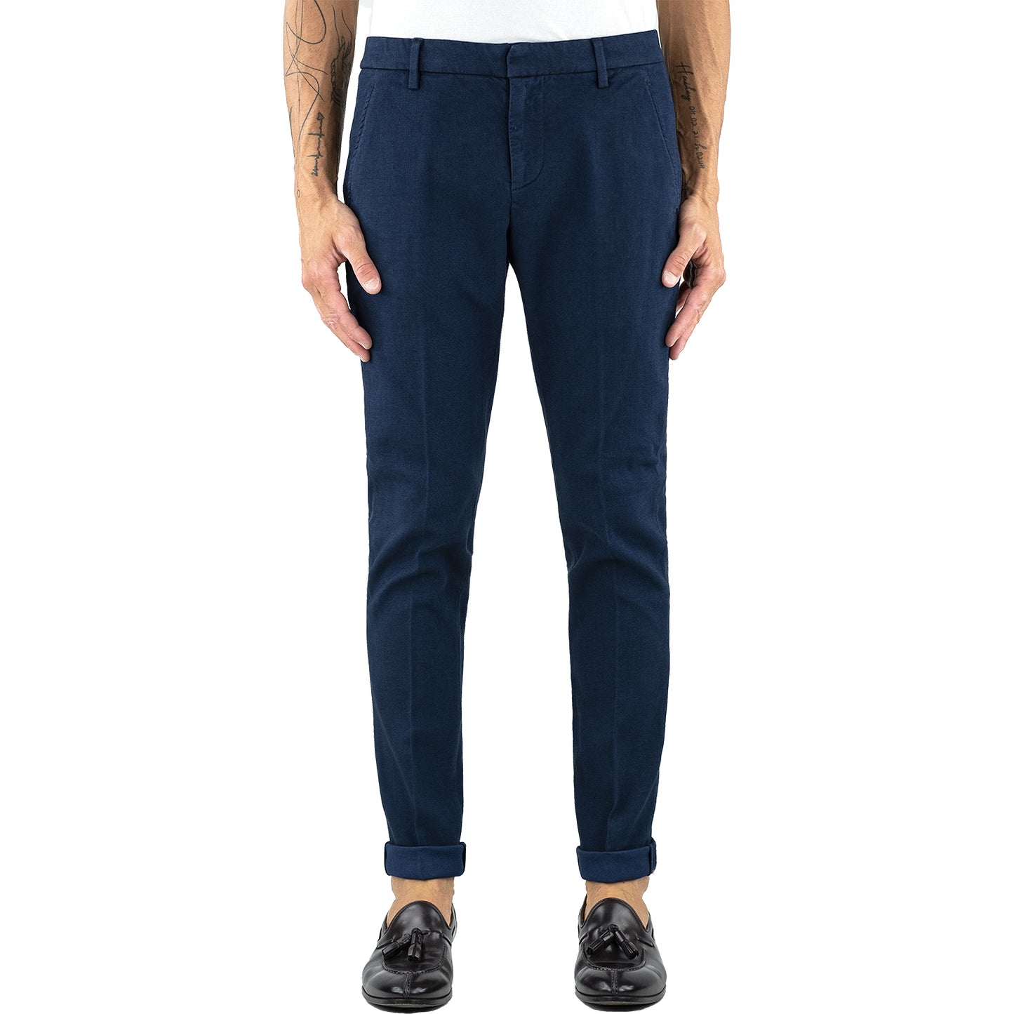 Pantalone DONDUP Gaubert UP235 in Cotone Canvas Stretch Blu