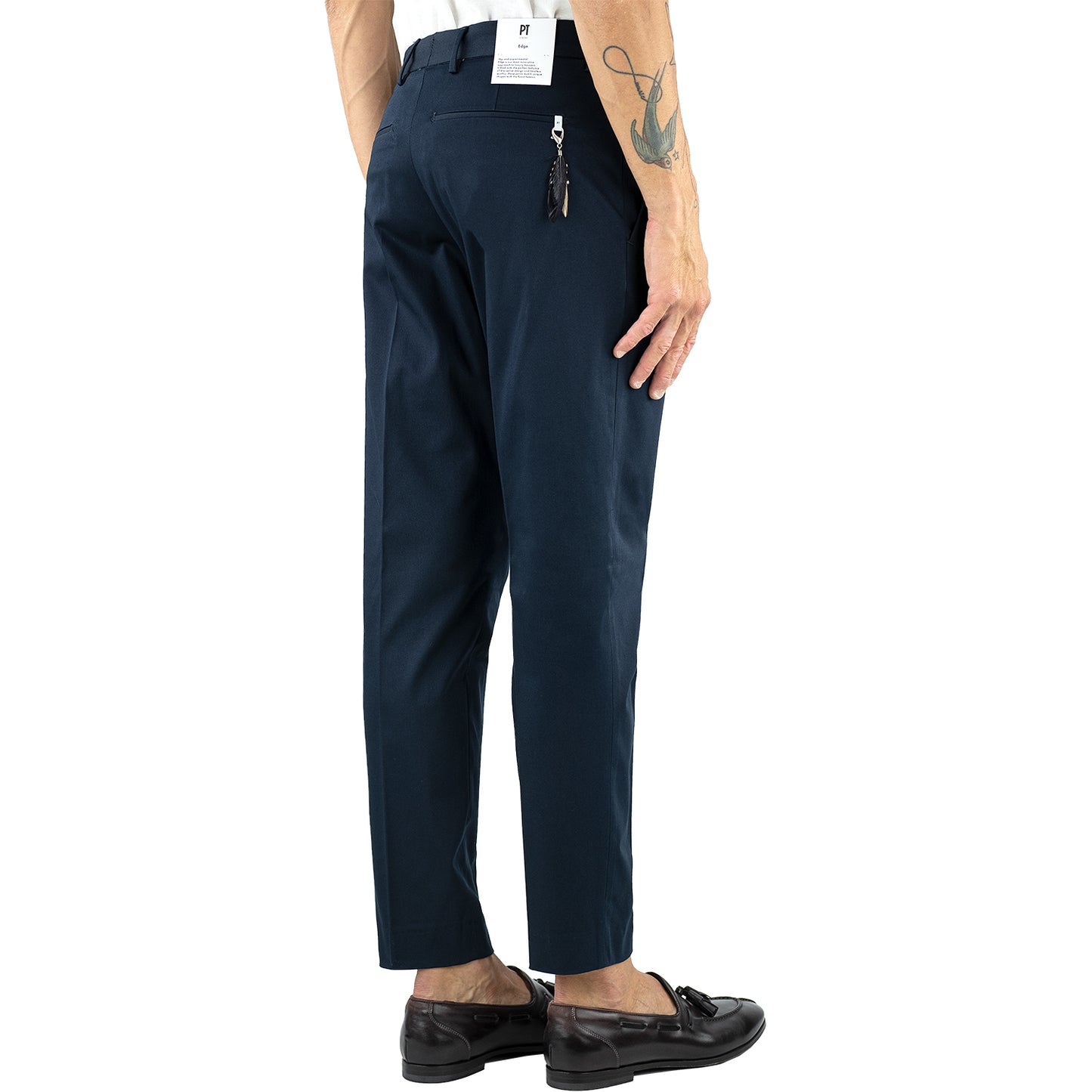 Pantalone PT Torino Edge Rebel Fit in Cotone Stretch Blu Navy