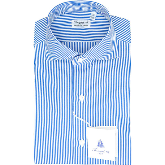 Camicia FINAMORE Milano Bacchetta Bianco Azzurro