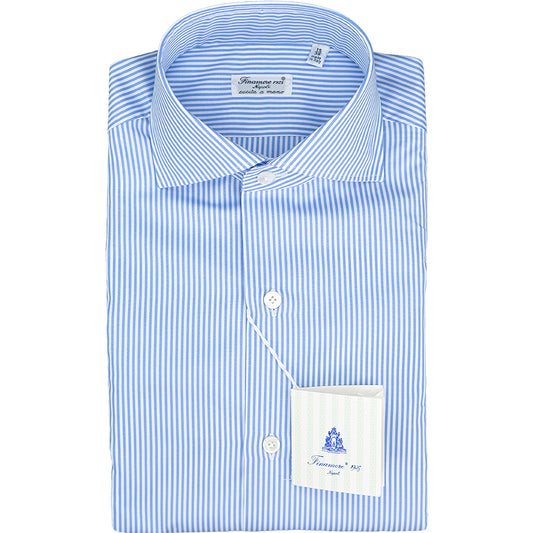 Camicia FINAMORE Milano Bacchetta Bianco Celeste