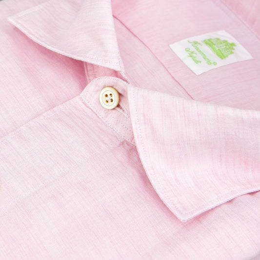 Camicia FINAMORE Tokyo in Lino e Cotone Rosa