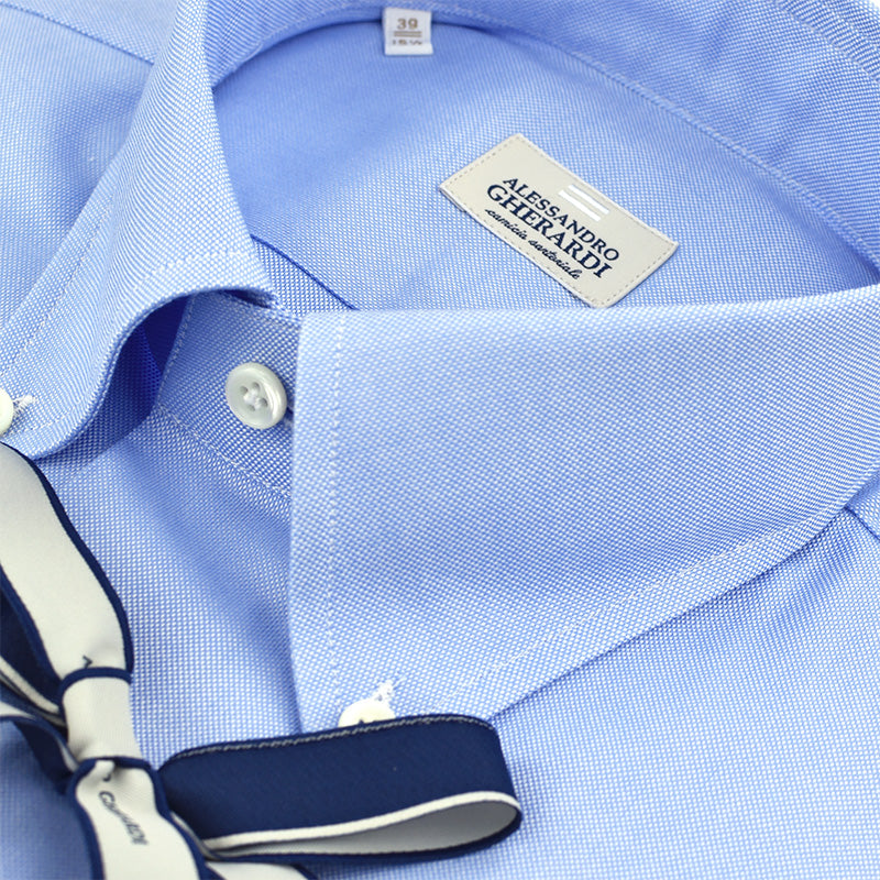 Camicia GHERARDI Button Down in Oxford Celeste LATTANZI UOMO DONNA