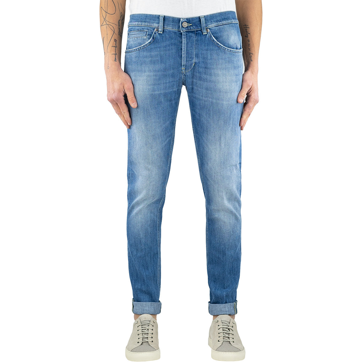 Jeans DONDUP George UP232 in Denim Stretch Lavaggio Medio Chiaro