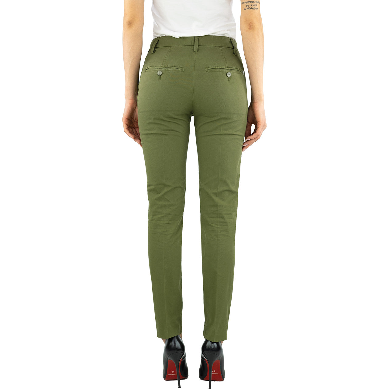 Pantalone DONDUP Perfect DP066 in Cotone Verde Oliva